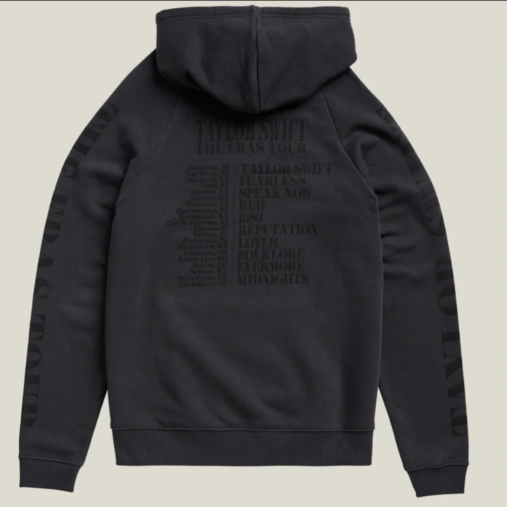 NWT Taylor Swift The Eras Tour US Dates Black Hoodie - Picture 2 of 6
